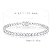 Gemsme 18K White Gold Plated 3.0mm Cubic Zirconia Classic Tennis Bracelet 7.5 Inch