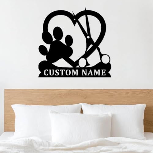 Personalized Dog Grooming Sign - Custom Metal Shop Decor, Pet Salon Wall Art with Quote - Gift for Dog Groomers, Business Owners, Pet Lovers, 8-36 Inches