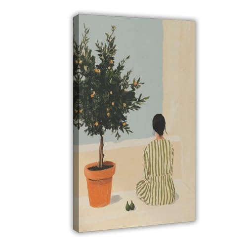 Poster minimaliste robe verte pour habiller un grand mur vide