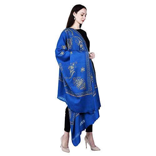 SWI WITH LABEL Women's Kashmiri Hand Embroidered Pure Wool Shawl