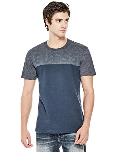 GUESS Factory Men's Rendor Logo Color-Block Crewneck Short Sleeve Tee