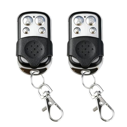 433,92 MHz Universal Funkfernbedienung Garagentor 2Pcs für Rollladenschalter, Garagentoröffner Fernbedienung Klonen 4 Tasten Kompatibel mit HT12D, 2260, 2262, HT600 (50–100m)