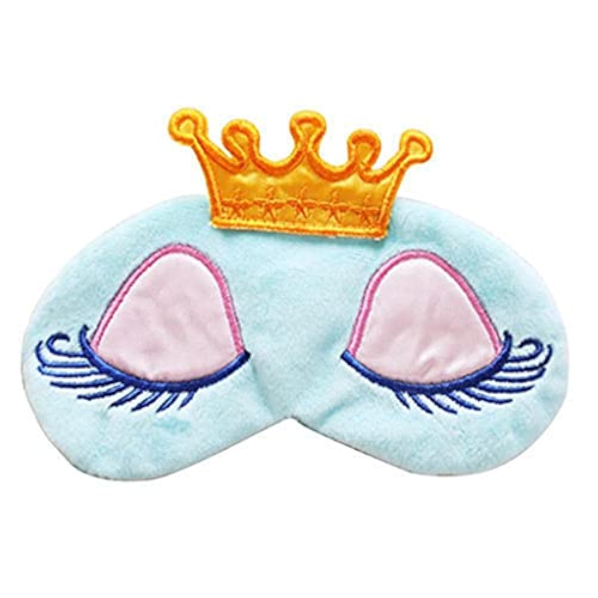Cartoon Crown Eyelash Sleep Mask Set, 4PCS Satin Eye Shade