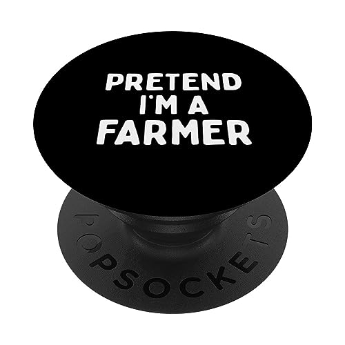 Pretend I'm A Farmer Funny Lazy Easy Halloween Costume Men PopSockets Swappable PopGrip, Black