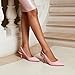DREAM PAIRS Women's Kitten Heel Slingback Pointed Closed Toe Low Stiletto Heels Dress Bridal Elegant Wedding Pumps Shoes,Size 8.5,Pink-Pu,SDPU2444W