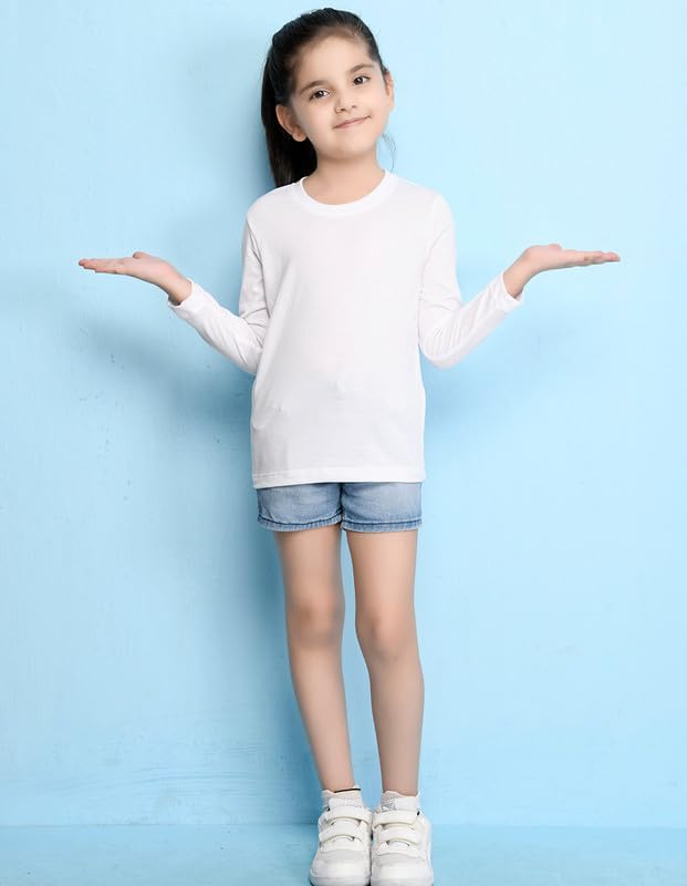 Image of Nusyl Girls Full Sleeves T-Shirt for Kids | Cute Printed Casual Wear | Soft Cotton Blend | Comfortable Regular Fit | 2-16 Years | Multiple Colors