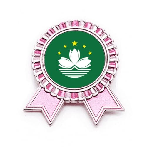 Broche drapeau Macao rose en métal M idéale pour vos voyages
