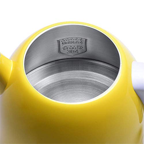 Bouilloire électrique design jaune en acier inoxydable durable de 1L - 4