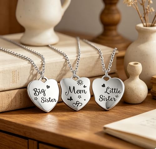 Image of Sunflower Jewellery Friendship Necklace for 3 4 Stainless Steel Heart-Shaped Necklace /Bracelet Three Hearts Composed of Friendship Necklace /Bracelet, Gifts for Friends