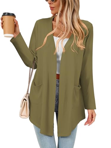 Image of Women's Lightweight Open Front Cardigans Casual Soft Drape Spring Summer Fall Cardigan S-3XL