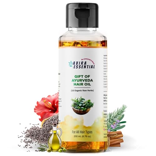 Grandmaa Ayurvedic 16 Herbs Hair Oil for Hair Fall, Grey Hair & Hair Growth with Rosemary, Curry Leaves, Hibiscus | Anti Hairfall, Regrowth Oil for Women & Men – 200ml
