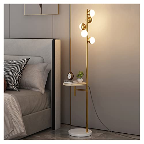 Lampadaire table basse étagère en métal noir au design épuré chic