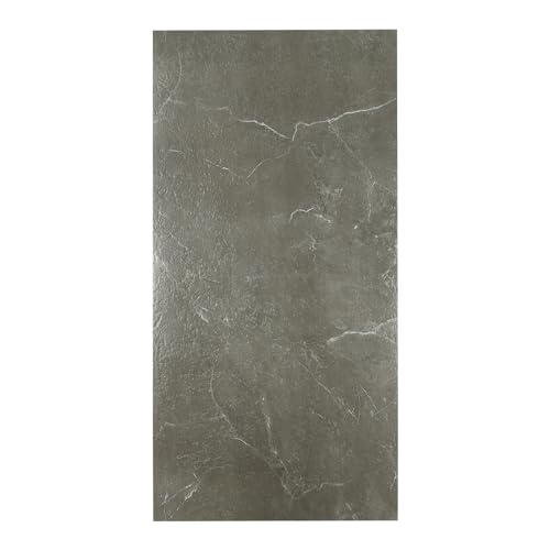 SABUIDDS 24 piastrelle per pavimenti in PVC, autoadesive, in pietra, venature, effetto cemento, 60 cm x 30 cm x 1,3 mm, per soggiorno, cucina, balcone, porta d'ingresso, ripostiglio, grigio