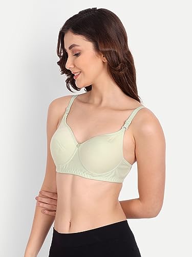 Image of Women Non Padded Bra - Made of Pure Cotton Full Coverage Non Wired Soft Cup for T-Shirt Saree Dress and for Everyday