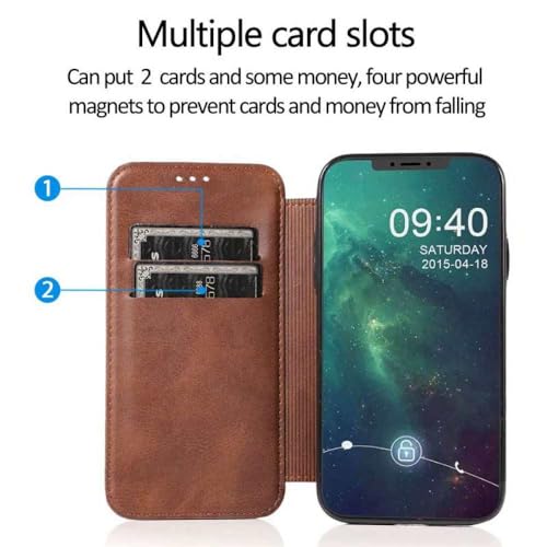Étui portefeuille pour iPhone 7 8 Plus ENILSA housse à rabat en cuir magnétique avec porte-carte - 5