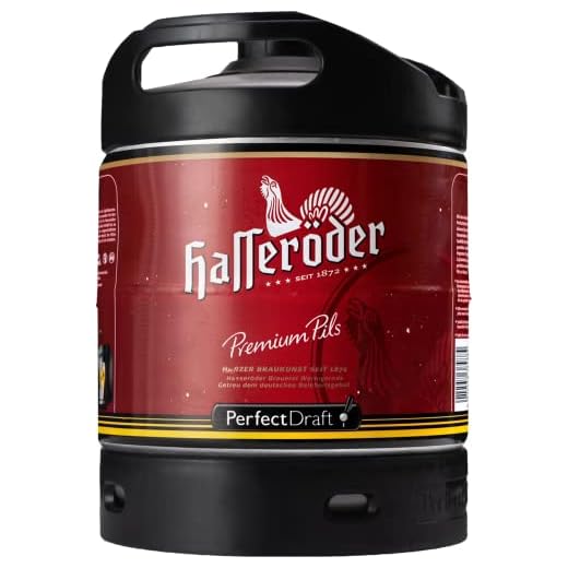 Hasseröder Premium Pils Bier Perfect Draft (1 x 6l) MEHRWEG Fassbier, Die Verpackung kann variieren.