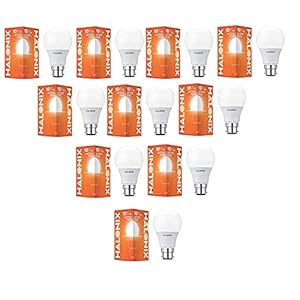 Halonix 10 Watt B22 LED Cool Day Light Bulb, Pack of 10, White