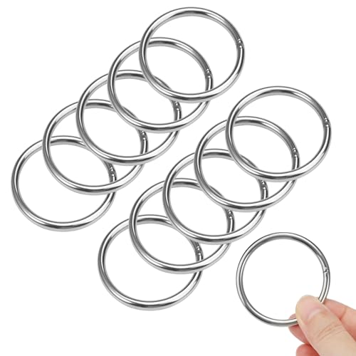 10 Piezas O-Ring Metal, 50mm Hebillas Anillo, Anillo Mosquetón Redondo, Mosquetón Redondo Apertura por Resorte, Anillo Redondo Multiusos para Ferretería, Bolsos, Manualidades, Llaveros, Correas Perro