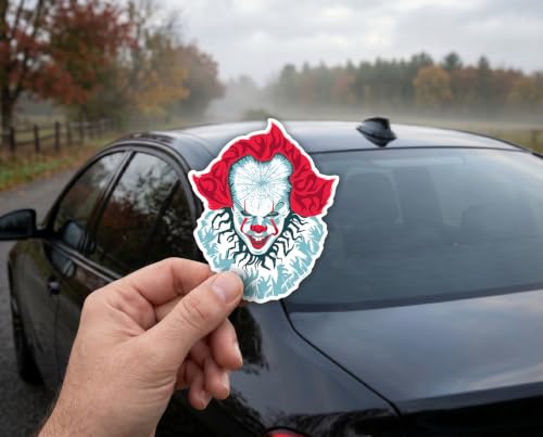 Image of Elektroplate IT Pennywise Creepy Clown Premium Dynamic Car Decal Set of 3