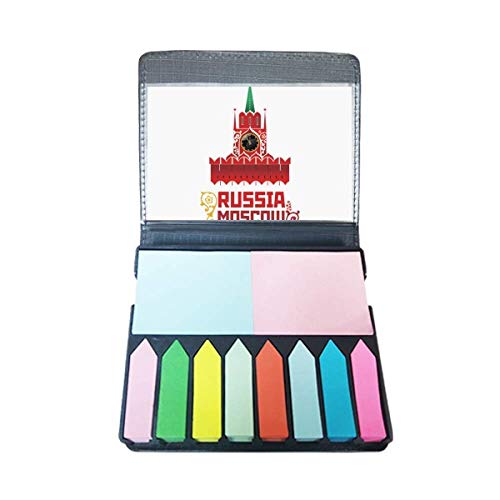 Boîte bloc note autocollant Kremlin Moscou et marque-page coloré pour passionnés
