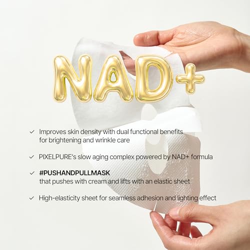 PIXELPURE NAD+ Slow Aging Cream Wrapping Sheet Mask (2 Sheets) - Korean Skin Care Firming Face Mask with Bakuchiol & Retinal - Hydrating Elasticity & Radiance K Beauty Facial Mask — view 4