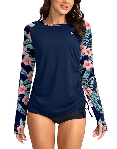 Santiny Women'S Upf50+ Rash Guard Spf Long Sleeve Swimsuits Top Uv Sun Protection Swim Shirts For Woman cover