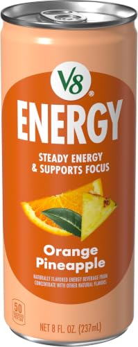 Image of V8 +Energy Orange Pineapple Juice Energy Drink, 8 fl oz Can (Pack of 5)