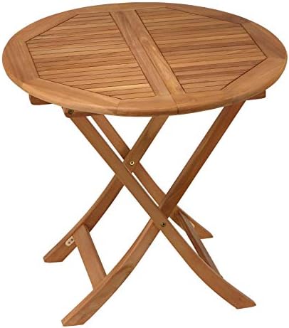 Bare Decor Darcy Outdoor Teak Folding Dining Table 31" Round