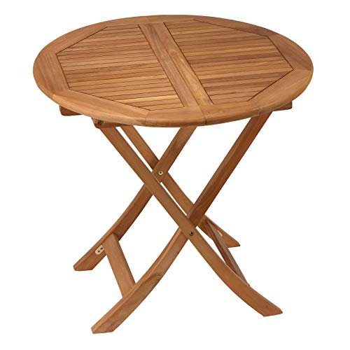 Bare Decor Darcy Outdoor Teak Folding Dining Table 31" Round