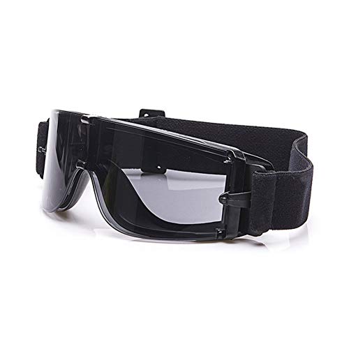 EnzoDate Balística X800 ejército gafas de seguridad 3 kit de lentes gafas de sol militares anit-UV combate guerra juego Eyeshields con estuche (negro)