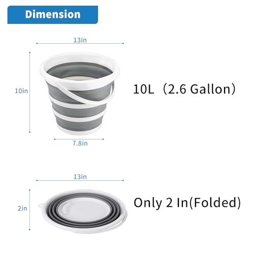 image for Craftend Collapsible Bucket 10L 2.6 Gallon Cleaning Bucket Mop Bucket 
