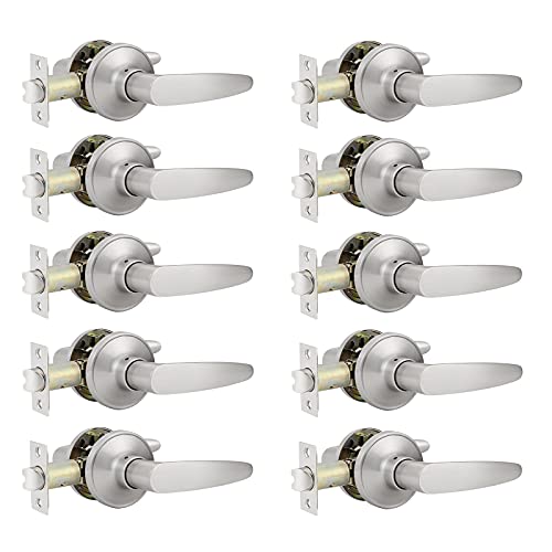 Probrico poignées portes nickel satin 10 serrures