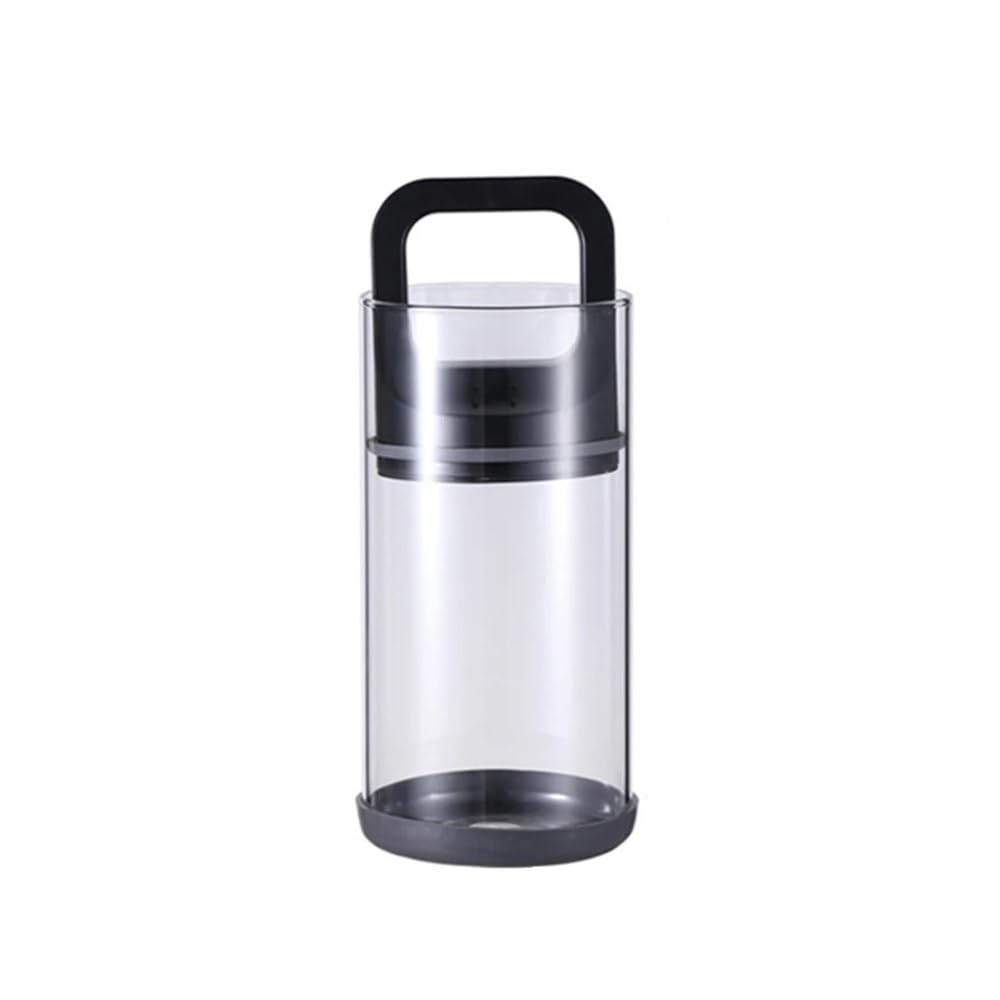 Vakuumversiegelte Behälter für Kaffeebohnen, Küche, Lebensmittelbehälter, Glas, Kaffeedosen, frischhaltend, feuchtigkeitsbeständig, Größe L, Schwarz