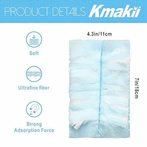 Image of KMKAII Heavy Duty Dusters Refill Disposable Blue Duster Refills Bulk Multi Surface Duster for Cleaning Furniture,Home,Office - 40Counts+2Handle