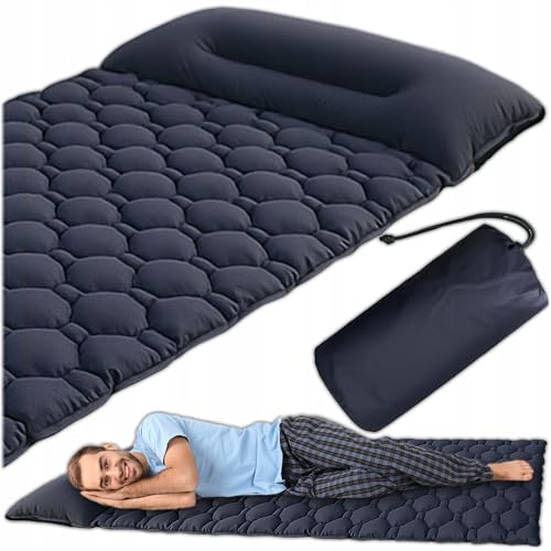 KRUMAD Luftmatratze Camping mit Kissen 190x60 cm, Isomatte Ultraleicht, 5cm Dick, 100 kg Belastung, Aufblasbare Matratze für Campingzelt, Trekking,...