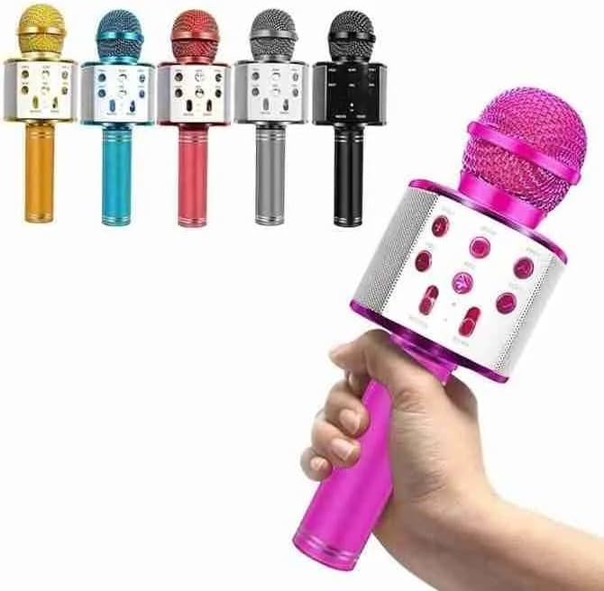 Microfone Karaokê Bluetooth Sem Fio com Alto Falante Integrado, U...
