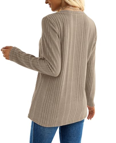 Image of XIEERDUO Long Sleeve Tops for Women Tunics Buttons Front Slit