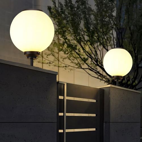 Lámparas exteriores LED y tapas para postes con globos acrílicos 7
