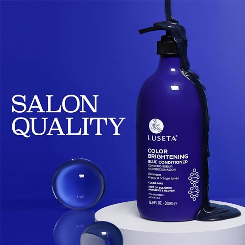 Image of Luseta Blue Conditioner for Brassy Hair 16.9oz | Cool-toned Brunette Hair Conditioner, Color Depositing Brassy Hair and Brightening for Treated Hair Conditioner