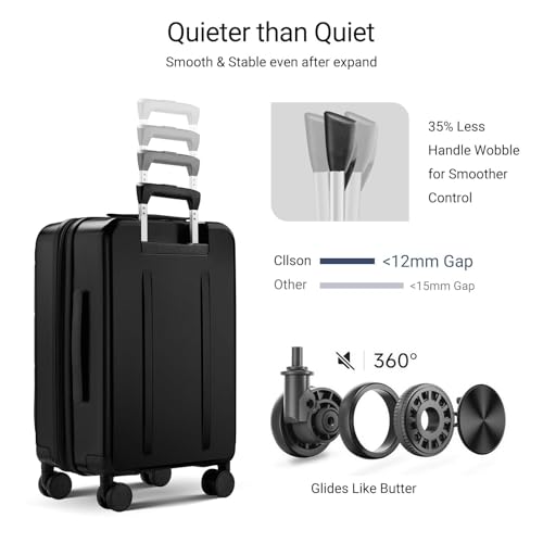 cllson Carry On Luggage with Top Opening, Expandable with Front Pocket and USB Charging Port, Lightweight with Front Compartment Rolling Suitcases with Spinner Wheels by cllson - Used condition - Image 5