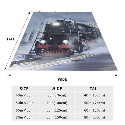 Couverture polaire train à vapeur pour lit et canapé