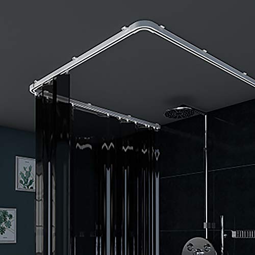 SuperMMarK 9.8 Feet Flexible Bendable Curtain Track Straight Curved Ceiling Track Set Top Side & Ceiling Mounting for L Shape U Shape Bay Windows Shower Curtains Room Divider