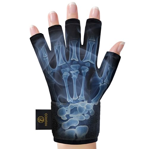 highco Compression Hand Ice Pack Glove for Arthritis Pain Relief,Adjustable Wrist Strap Ice Pack Wrap for Hand and Fingers,Cooling Ice Packs Glove for Women and Men,Tendonitis, Swelling,Black
