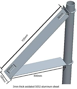 Pole Mount Kit for 30W to 60W Solar Panels,Fits 2-Inch Diameter Pole | Heavy Duty Aluminum Mounting Bracket Kit for Outdoor,Solar Panel,Antenna,Camera Mount,45-Degree Tilt Mount,with Hardware