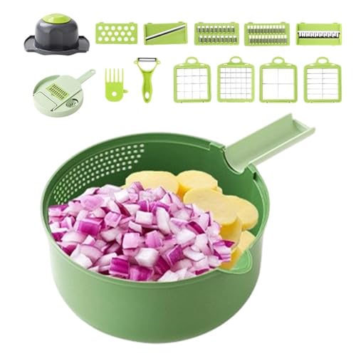 Picadora de verduras - 16 en 1 Rallador de cocina, Picadora de verduras, , tomate, ensalada, patata, queso, repollo, casa, cocina, restaurante, apartamento