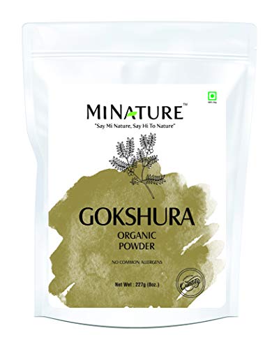 mi nature USDA Organic Gokshura Powder (Tribulus Terrestris) | 8 oz (227 g) (1/2 lb) | Promotes Healthy Flow of Urine| Kidney and Prostate Support | Sexual Health | Helps in Building Muscles