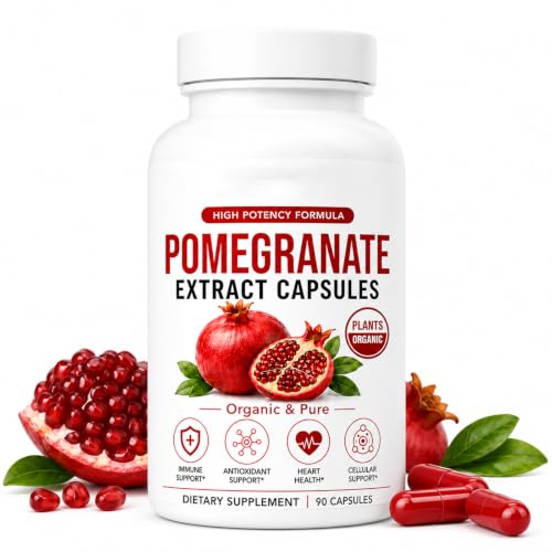 Ikokei Organic Pomegranate Extract Capsules Pomegranate Supplement for Daily Body Care and Antioxidant Support 90 Count (1PCS)