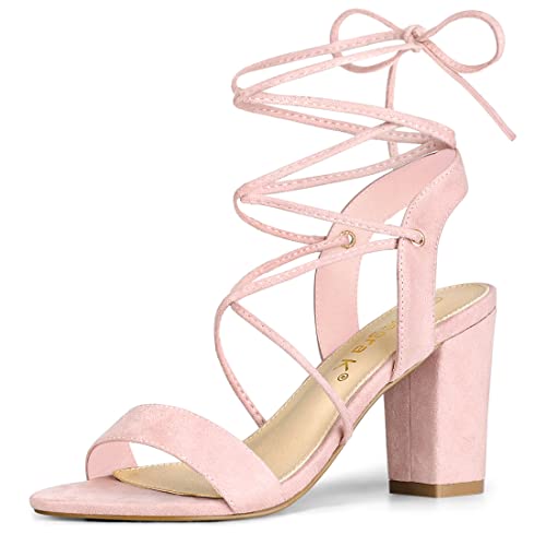 Sandales à talons hauts rose Allegra K confortables pour pieds sensibles en 43