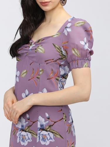 Image of Tokyo Talkies Womens Purple Printed Maxi Dresses