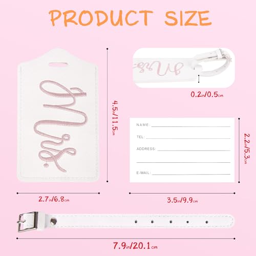 Image of Chelmon Mr and Mrs Tags for Couples, Bride Groom Honeymoon Travel Gifts, White & Gray | Bridal Shower, Engagement & Wedding Gifts - Personalized Registry Essentials for Just Married Newlyweds